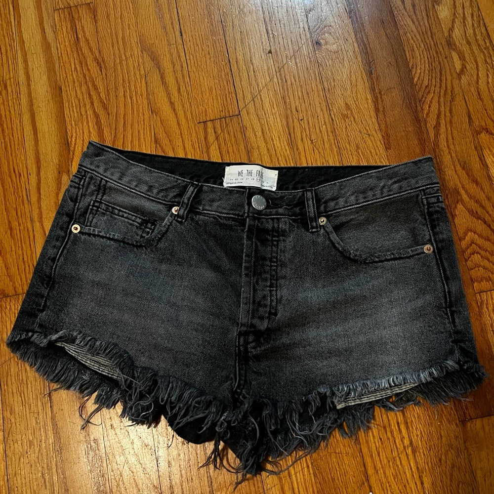 Free people grey cotton denim cutoff shorts size 29